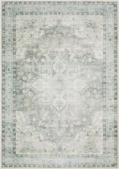 Sample Lotan Green Medallion Washable Area Rug