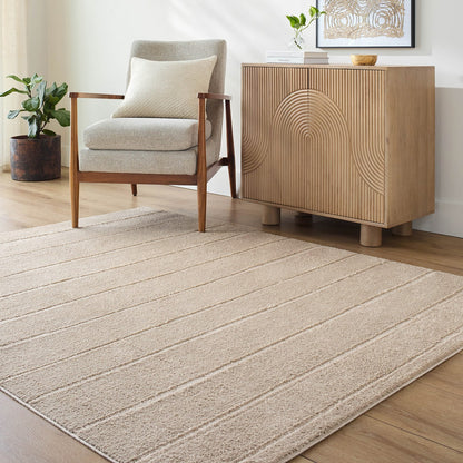 LUCIA Our PNW Home x Livabliss Scandi High Pile 2302 Ivory Area Rug Roomscene
