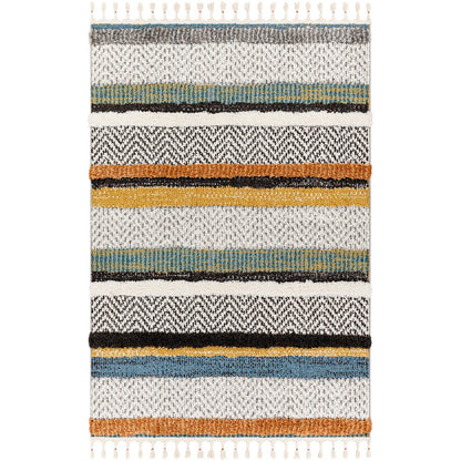 LUCIANA Shaggy Modern Boho Plush Pile Cream Area Rug