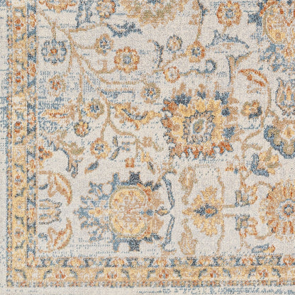 ESTHER Machine Washable Traditional Boho Grey/Oatmeal Area Rug Swatch