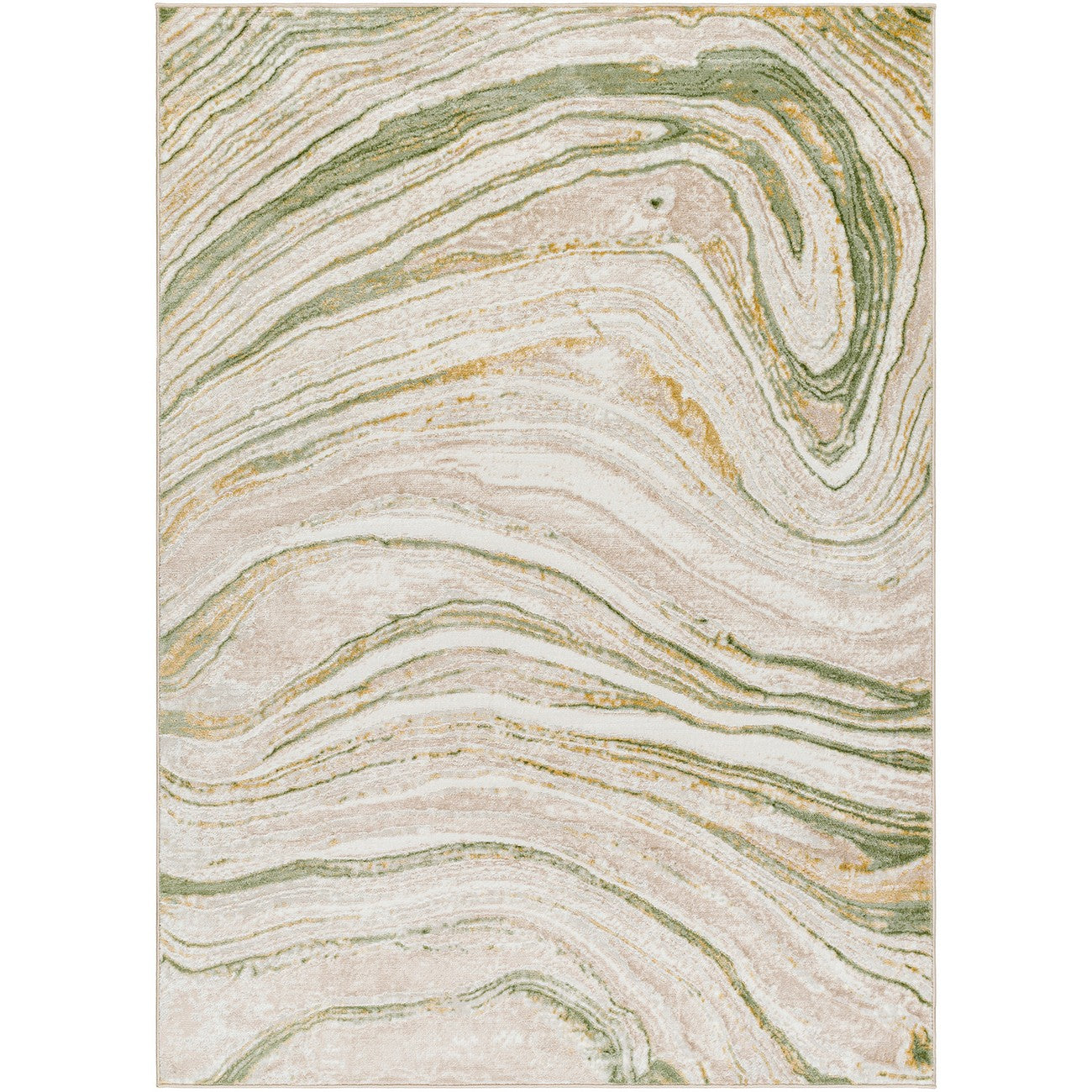 MAKAYLA Abstract Modern Marble Moss/Beige Area Rug