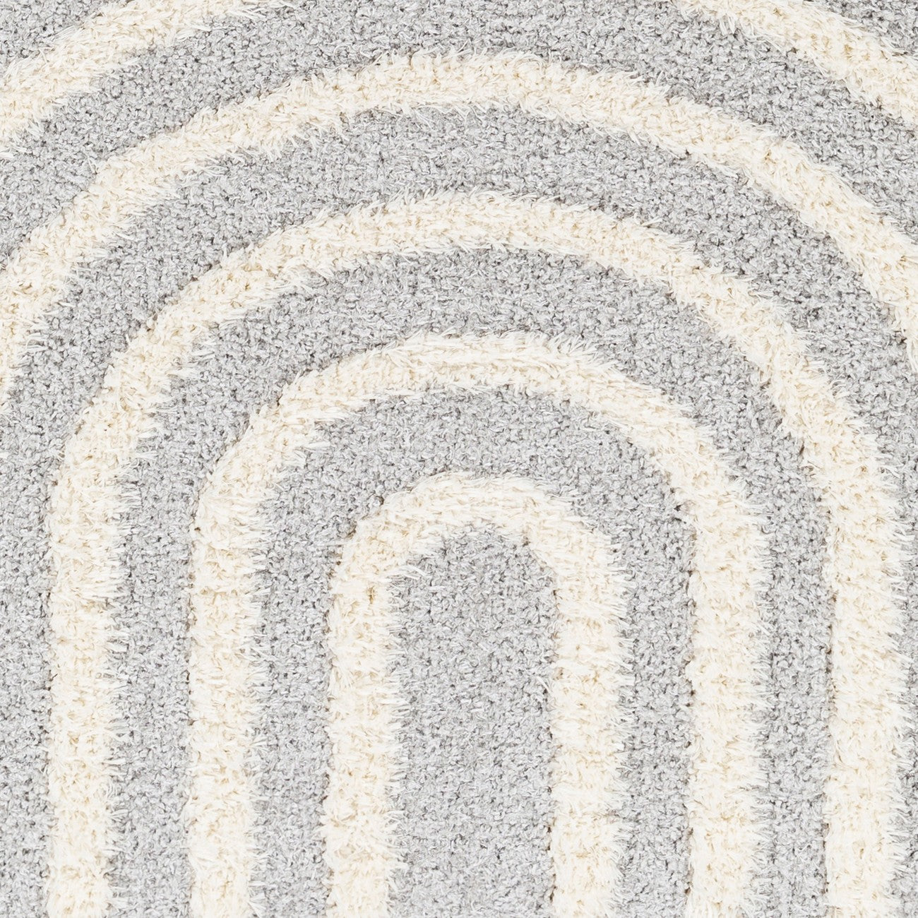 MARAVA Shaggy Modern Plush Pile Grey Area Rug Swatch