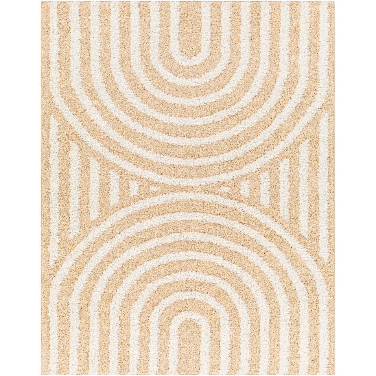 MARAVA Shaggy Modern Plush Pile Light Orange Area Rug