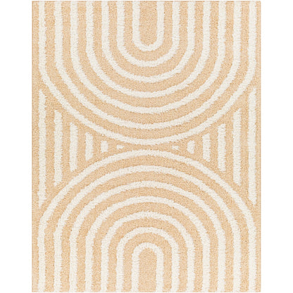 MARAVA Shaggy Modern Plush Pile Light Orange Area Rug