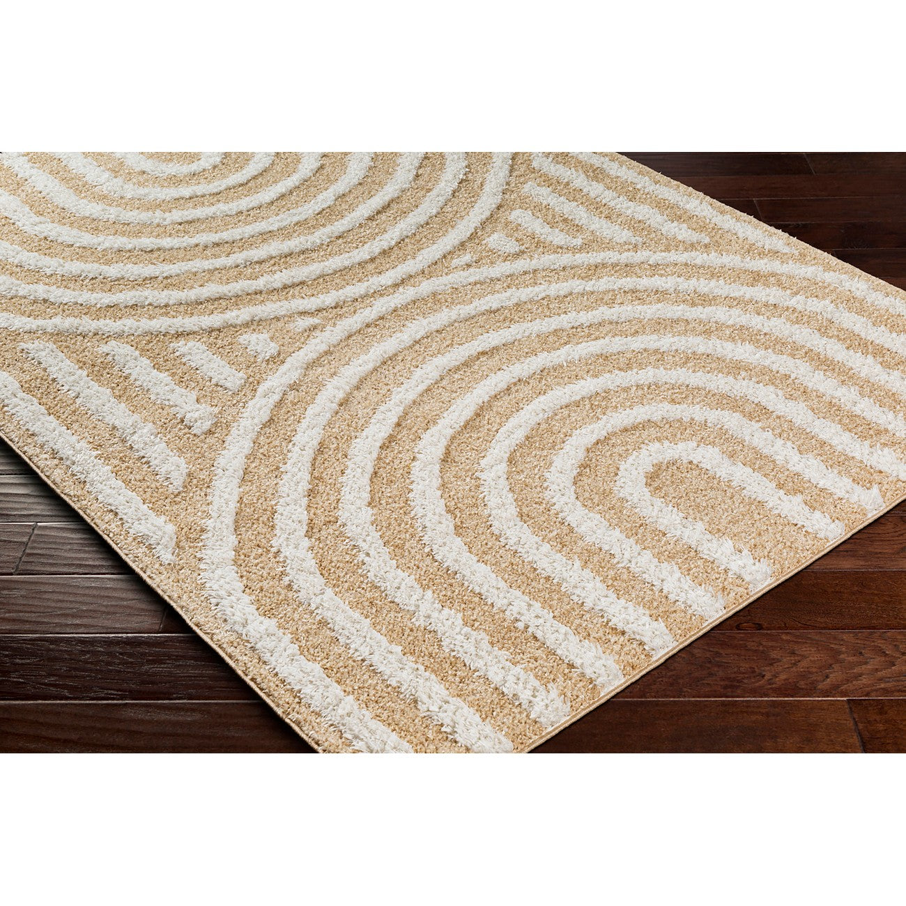 MARAVA Shaggy Modern Plush Pile Light Orange Area Rug