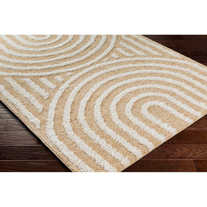 MARAVA Shaggy Modern Plush Pile Light Orange Area Rug