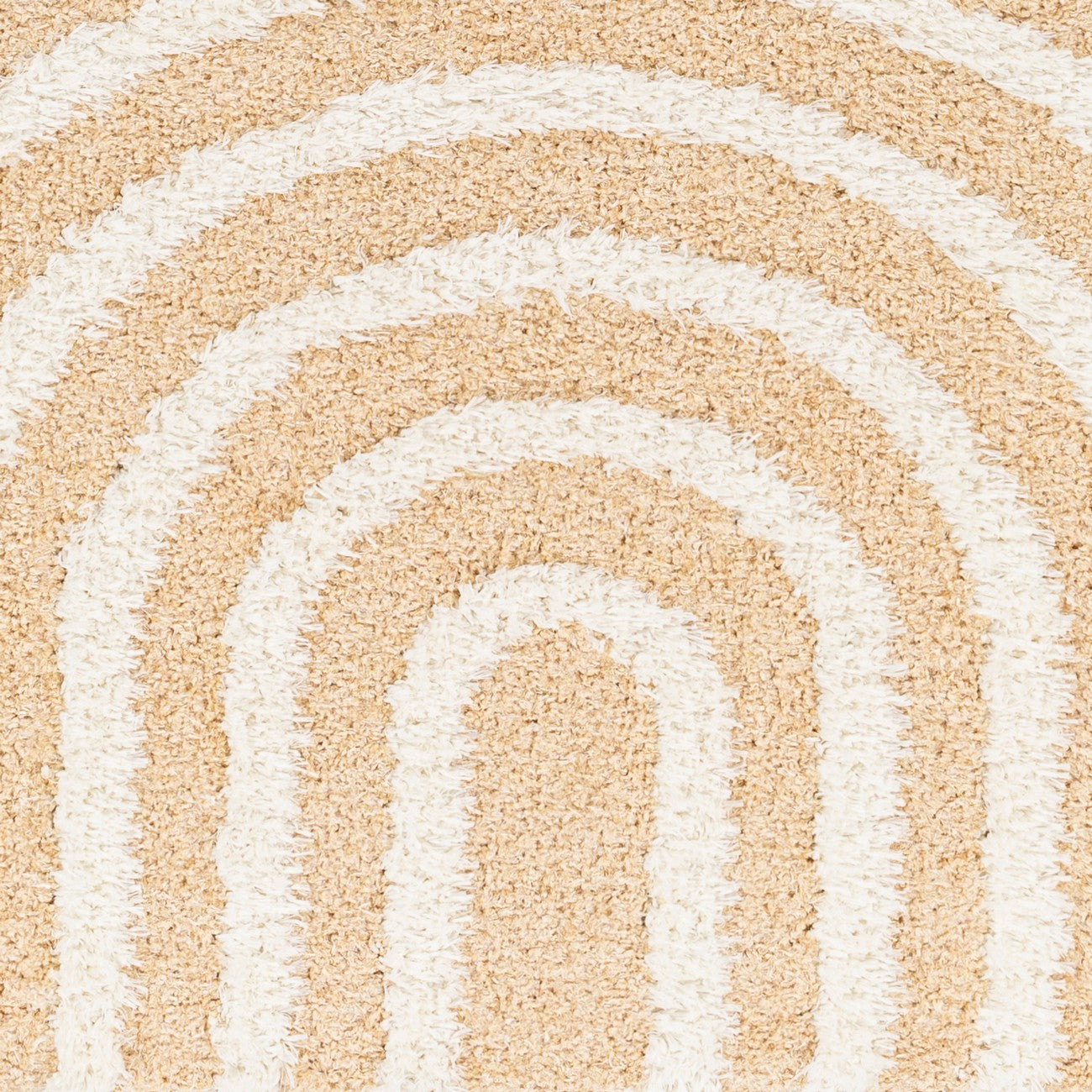MARAVA Shaggy Modern Plush Pile Light Orange Area Rug