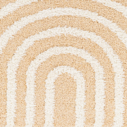 MARAVA Shaggy Modern Plush Pile Light Orange Area Rug