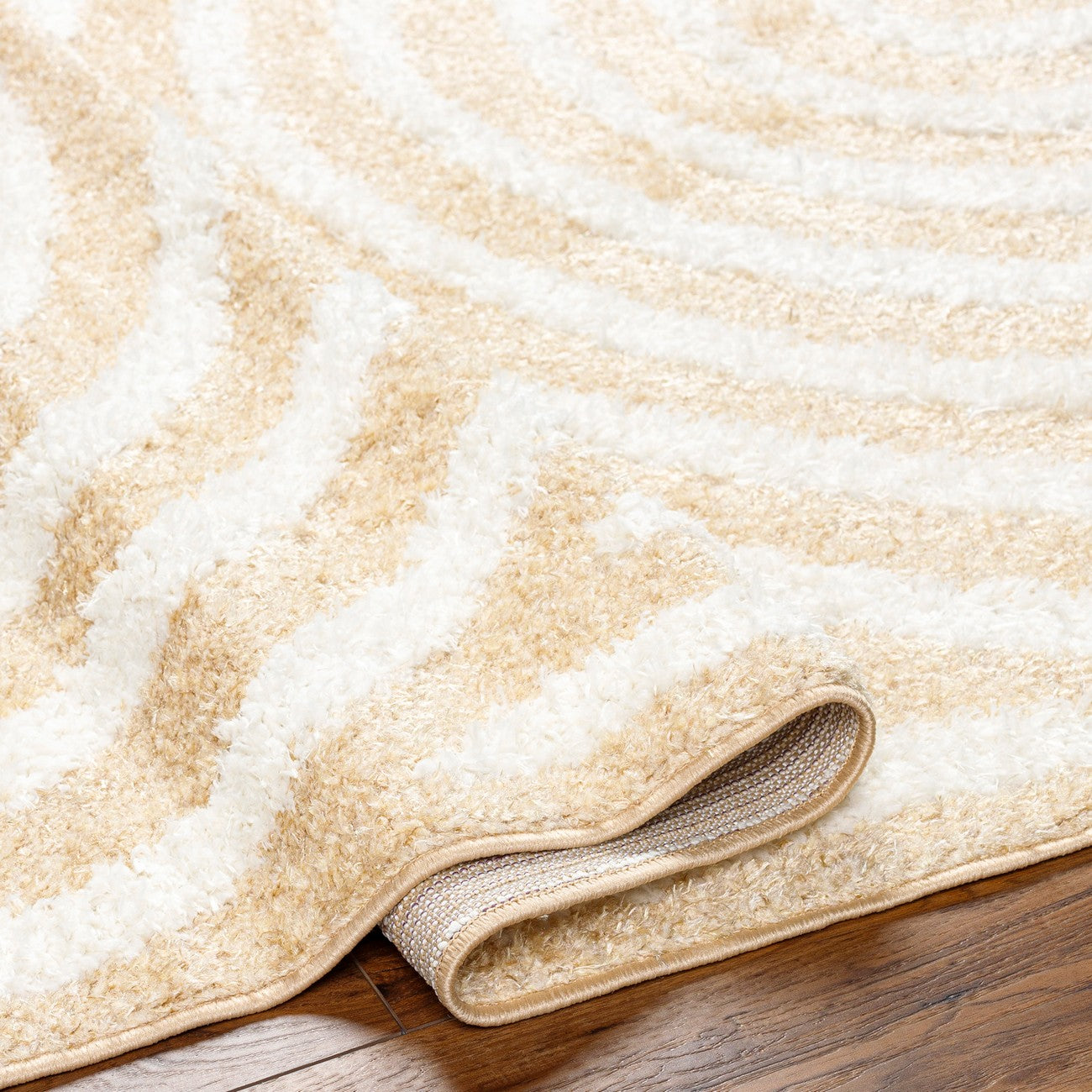 MARAVA Shaggy Modern Plush Pile Light Orange Area Rug