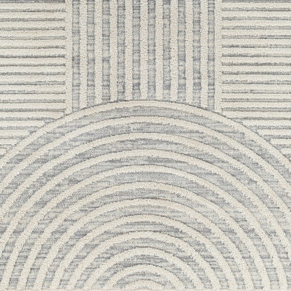 MATILDA Scandi Modern High Pile Ivory/Grey Area Rug Swatch