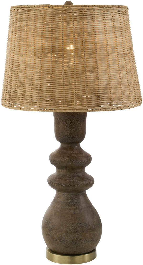 Mouzillon Dark Brown Rattan Table Lamp