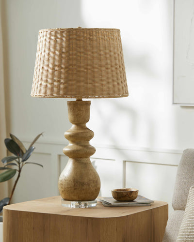 Mouzillon Brown Rattan Table Lamp