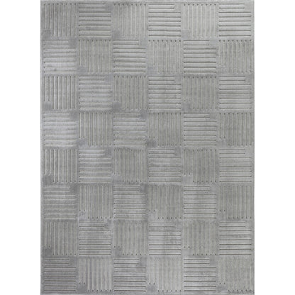 MIDORI Indoor & Outdoor Scandi Modern Grey Area Rug