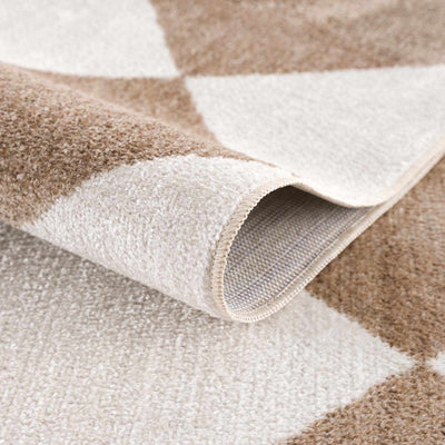 Ulric Beige Diamond Washable Area Rug