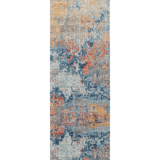 MONA DONATUS Indoor & Outdoor Modern Burnt Orange Area Rug Flat