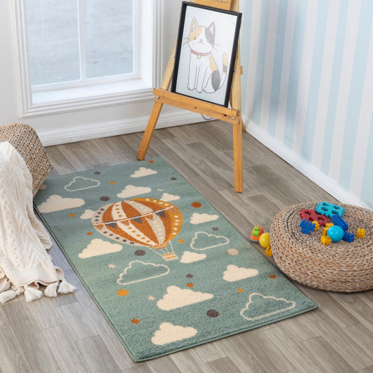 MONTY Modern Multicolour/Blue Kids Room Rug Roomscene