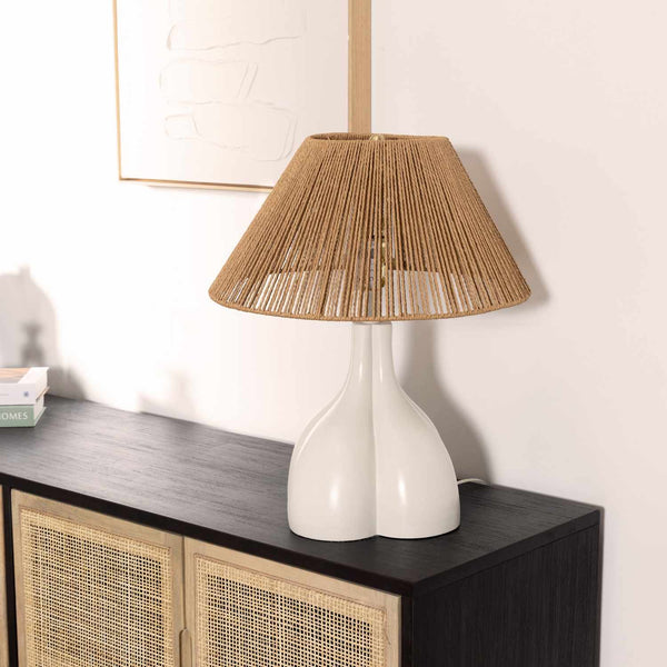 Maierdorf Beige Textured Ceramic Table Lamp