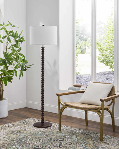 Motozintla Dark Brown Wood Floor Lamp