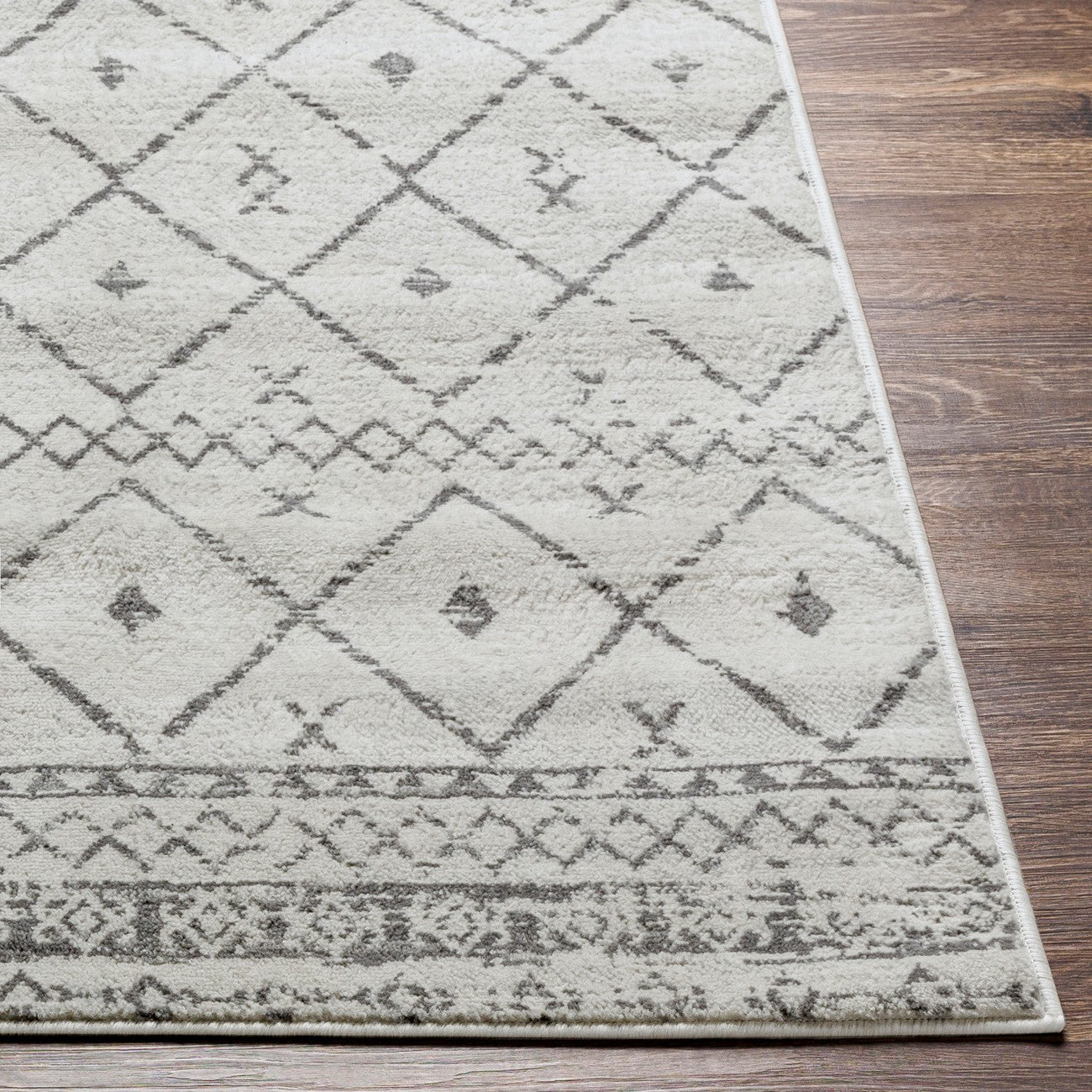 MYA Berber Geometric White Area Rug