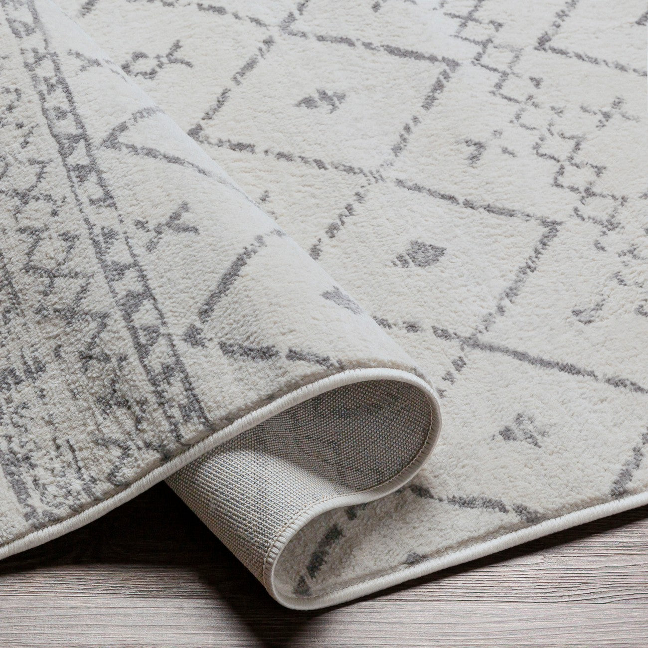 MYA Berber Geometric White Area Rug