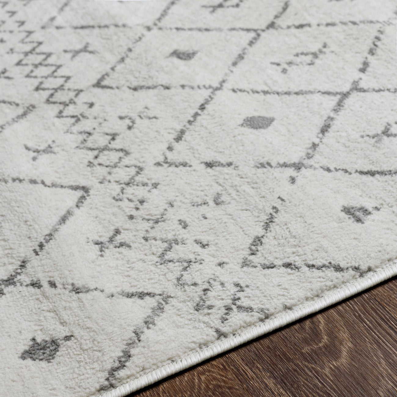 MYA Berber Geometric White Area Rug