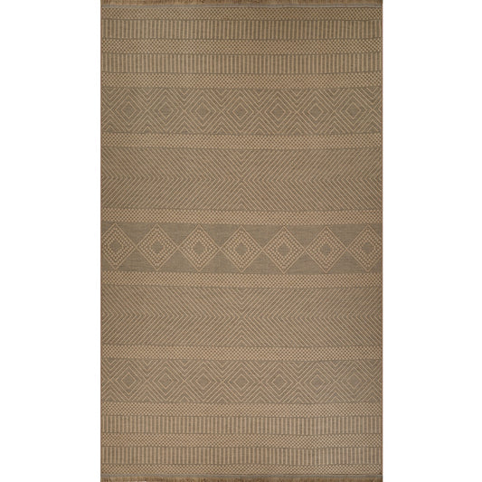 MYTHRI Cottage Tan Machine Washable Jute Area Rug Flat