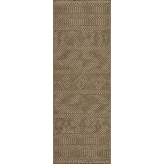 MYTHRI Cottage Tan Machine Washable Jute Area Rug Flat
