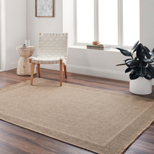 PENNY Indoor & Outdoor Cottage Jute-Look Beige Area Rug Roomscene