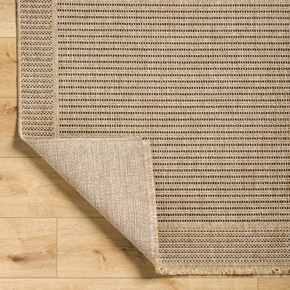 MINDY Indoor & Outdoor Cottage Jute-Look Beige Area Rug Fold