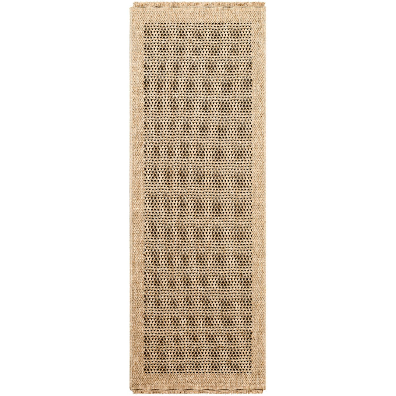LORI Indoor & Outdoor Cottage Jute-Look Beige/Brown Area Rug Flat
