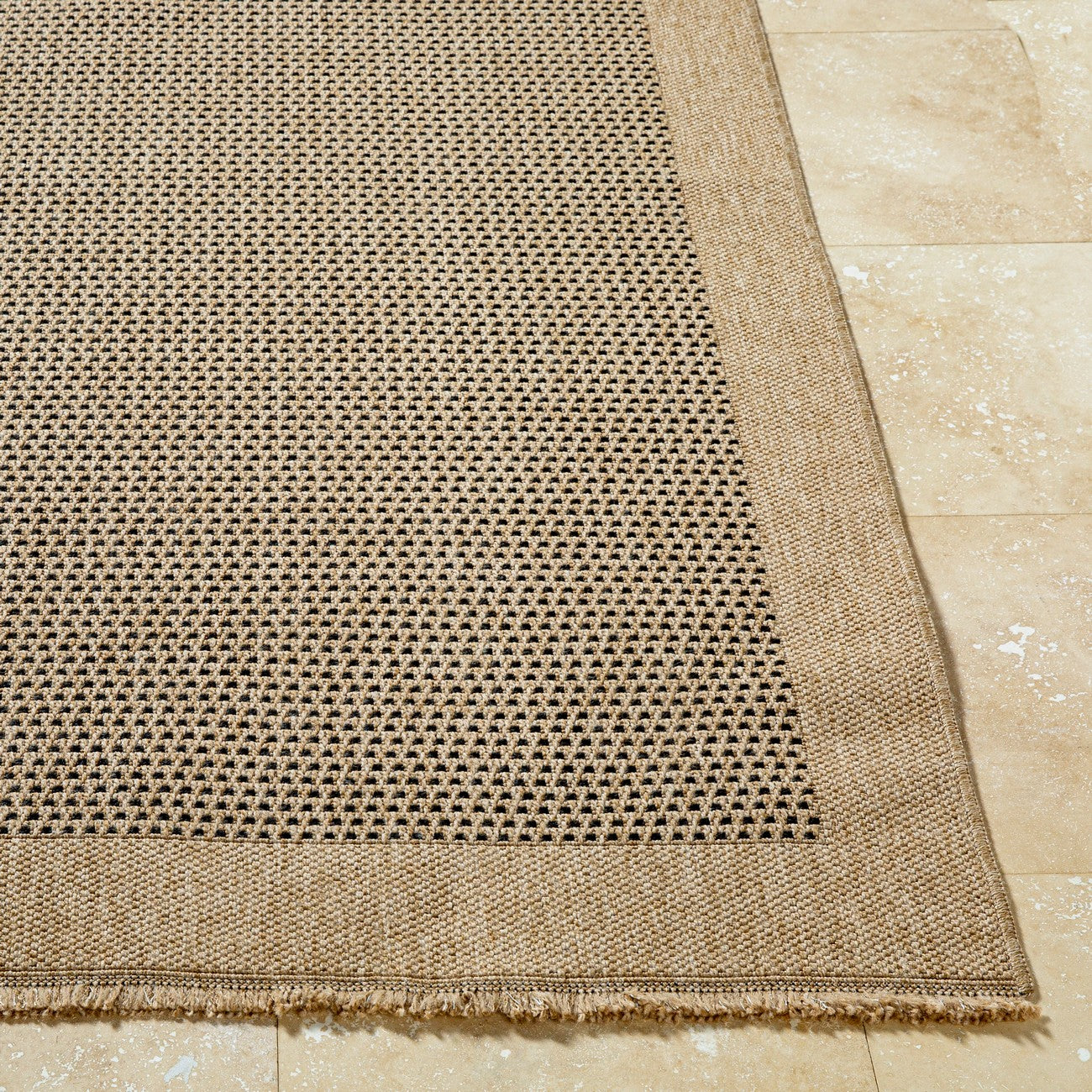 LORI Indoor & Outdoor Cottage Jute-Look Beige/Brown Area Rug Front
