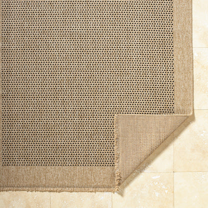 LORI Indoor & Outdoor Cottage Jute-Look Beige/Brown Area Rug Fold