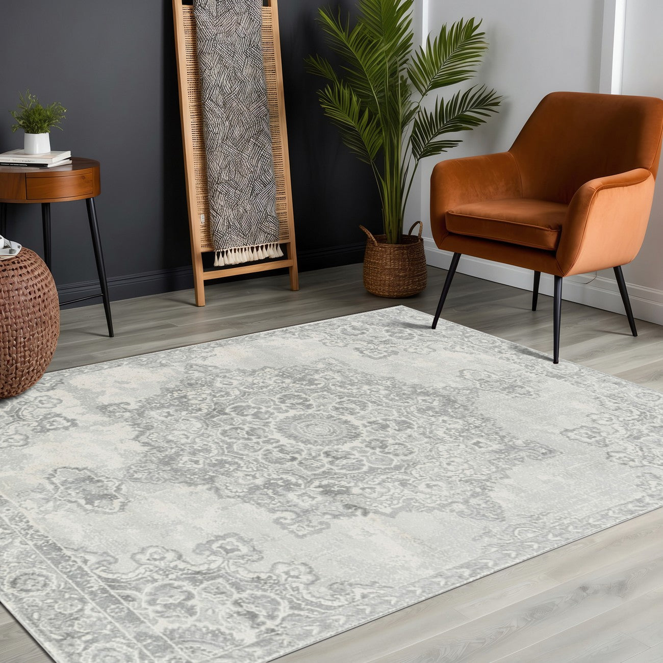 LOLA Vintage Traditional Oriental Boho Cream Area Rug Roomscene