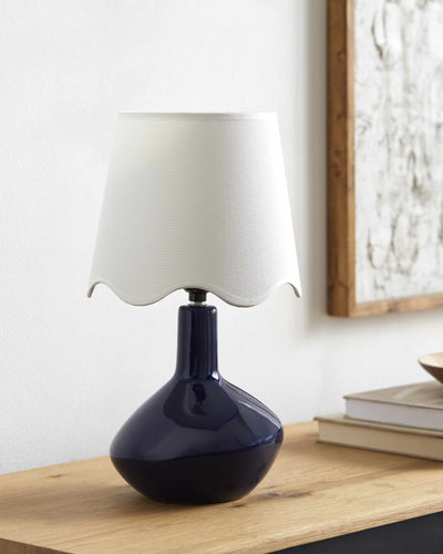 Neuenhagen Navy & White Ceramic Table Lamp