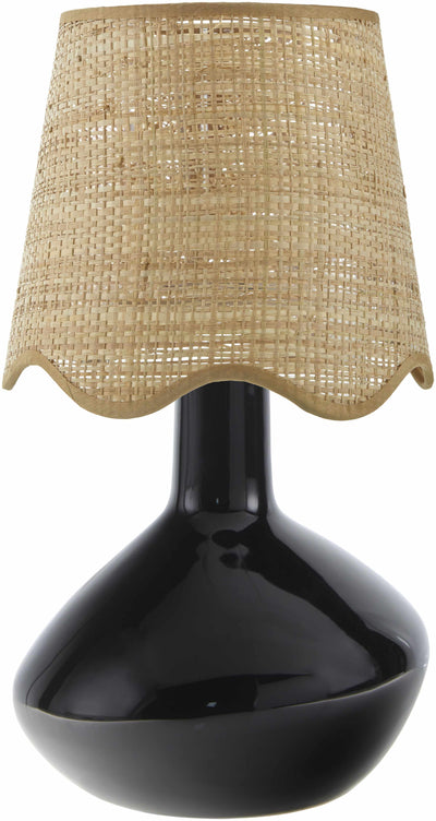 Neuenhagen Black Rattan Ceramic Table Lamp