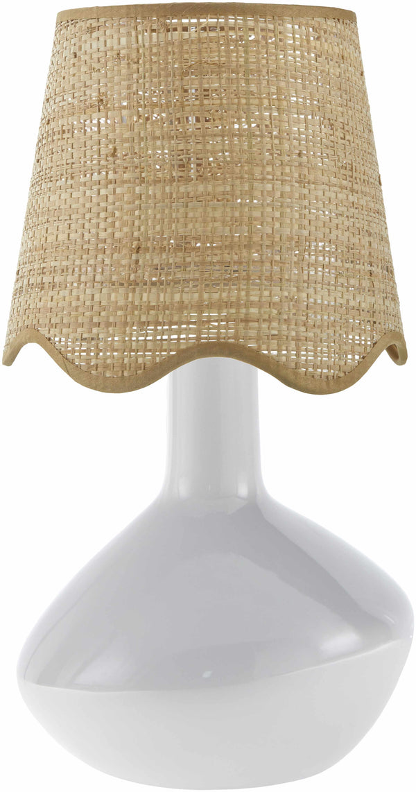 Neuenhagen White Rattan Ceramic Table Lamp