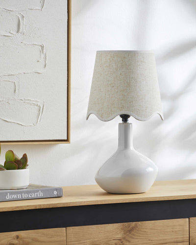 Neuenhagen White & Wheat Ceramic Table Lamp