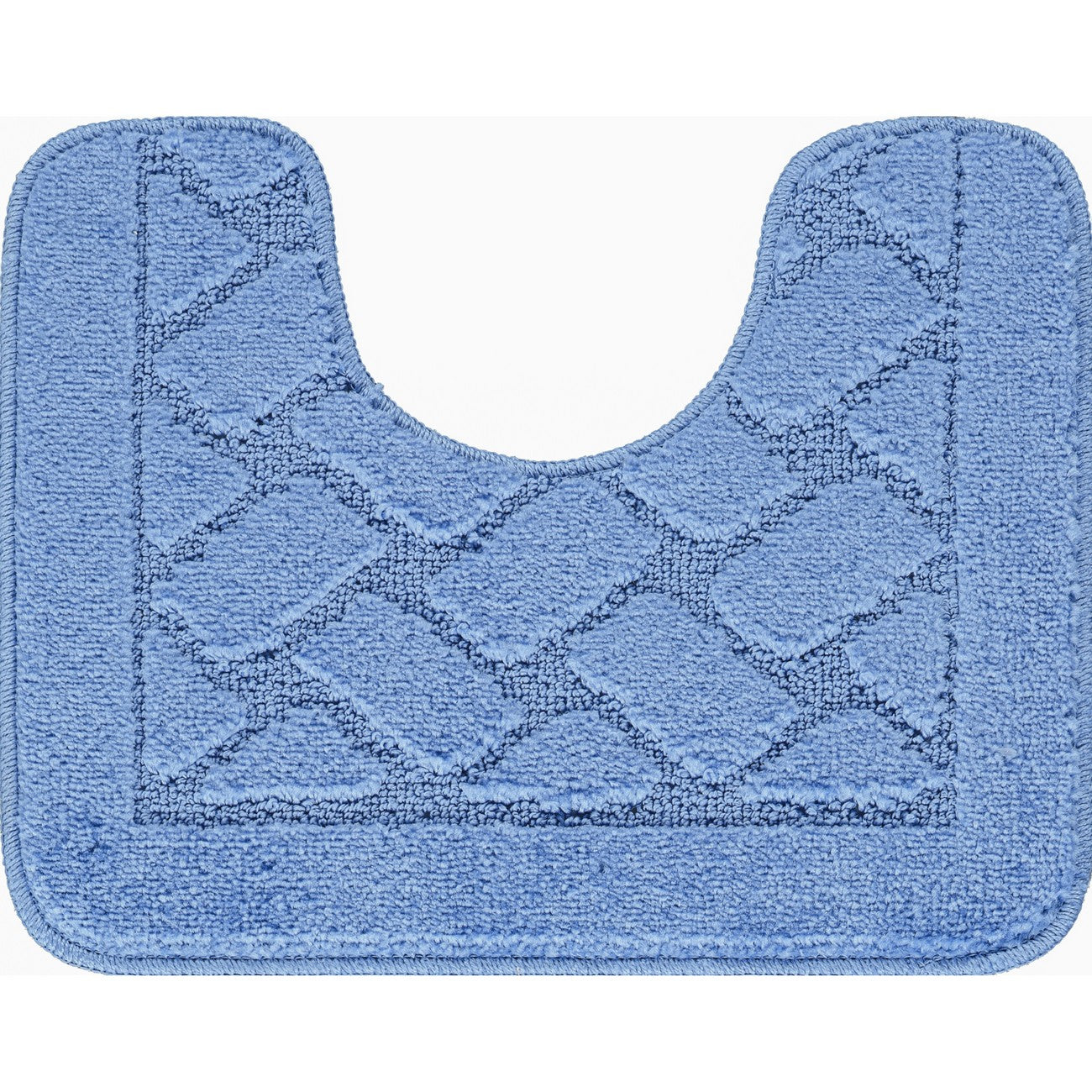 NILAH 2 Piece Machine Washable Non-Slip Blue Bathroom Rug Set Pedestal