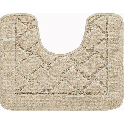 NILAH  2 Piece Machine Washable Non-Slip Light Beige Bathroom Rug Set Pedestal