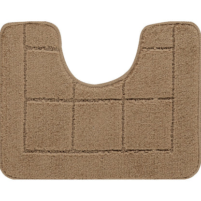 NOELLE Piece Machine Washable Non-Slip Brown Bathroom Rug Set Brown