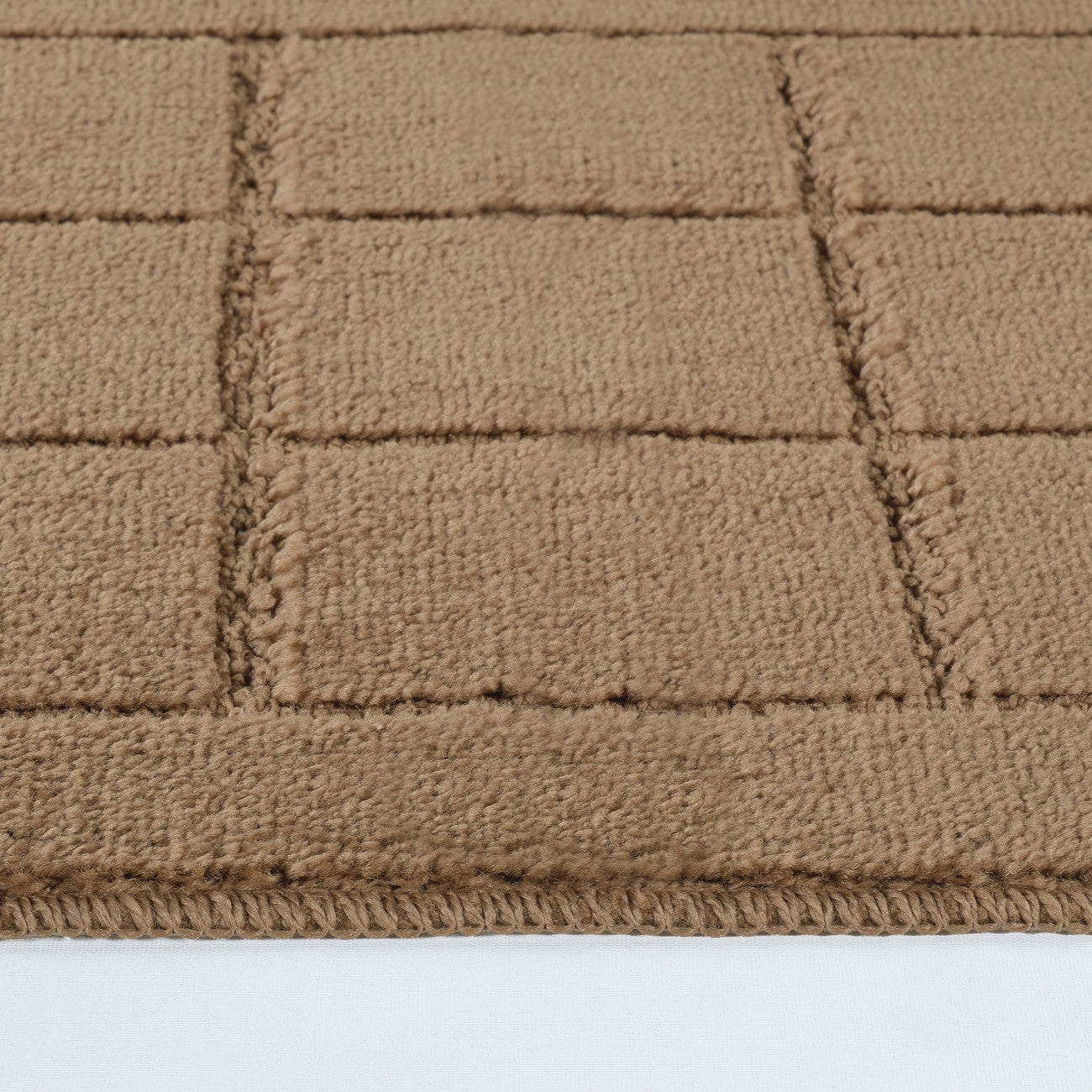 NOELLE Piece Machine Washable Non-Slip Brown Bathroom Rug Set Brown