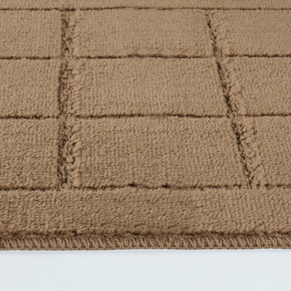 NOELLE Piece Machine Washable Non-Slip Brown Bathroom Rug Set Brown