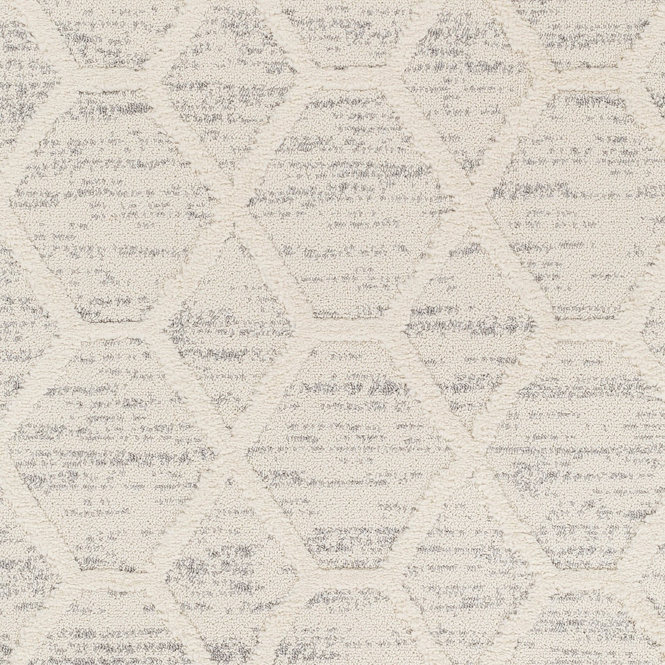 NORAH Scandi Geometric High Pile Ivory/Grey Area Rug Swatch