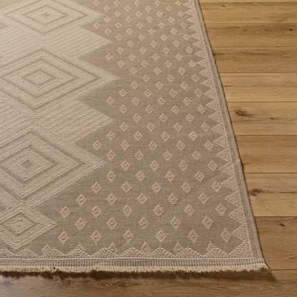 ORANOS Cottage Tan Machine Washable Jute Area Rug Front