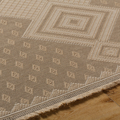 ORANOS Cottage Tan Machine Washable Jute Area Rug Texture