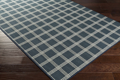 Custom Size Oretha Navy Checkered Rug