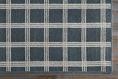 Custom Size Oretha Navy Checkered Rug