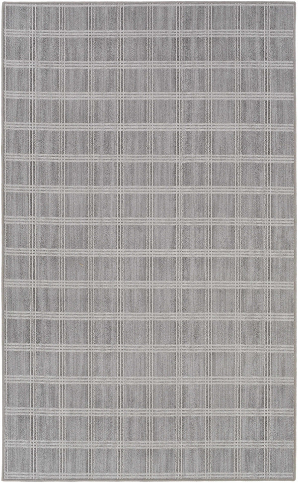 Custom Size Oretha Light Gray Checkered Rug