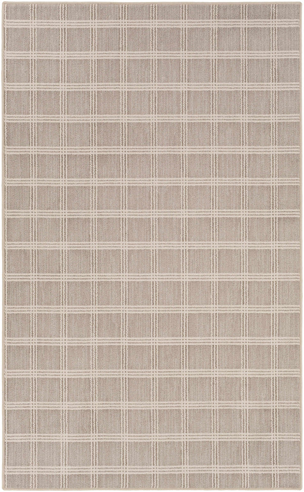 Custom Size Oretha Dark Beige Checkered Rug