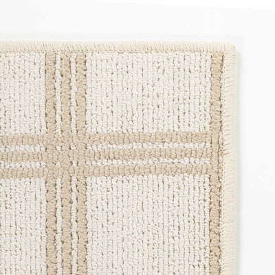 Custom Size Oretha Beige Checkered Rug